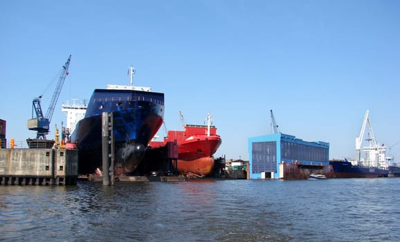Ships in dry dock