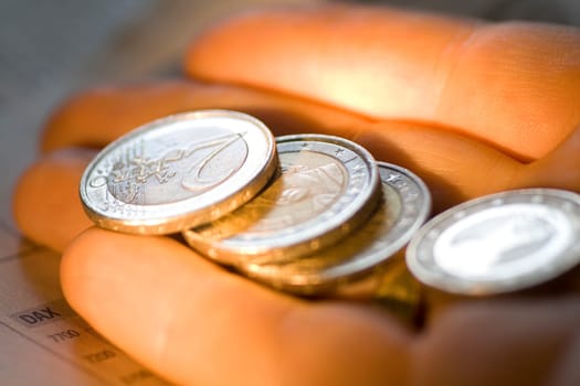Euros on one hand