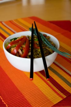 Miennoodles with vegetables