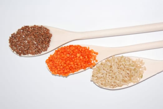 Rice,Lentils,Linen Seeds