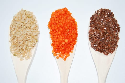 Rice,Lentils,Linen Seeds