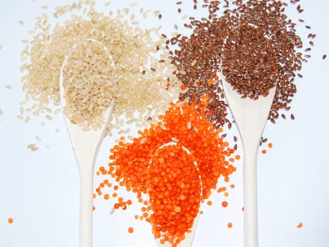 Rice,Lentils,Linen Seeds