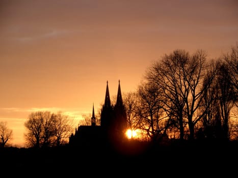 Cologne Cathedral in backlight