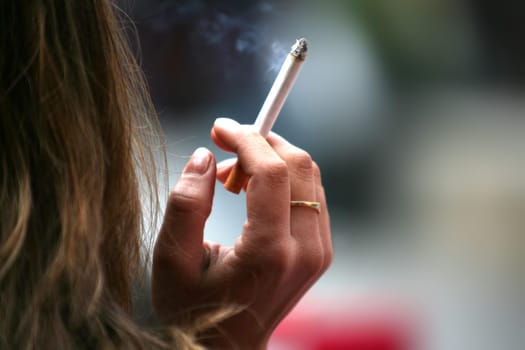 Smoker with cigarette