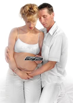 The first ultrasound images of the baby