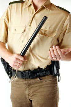 Policeman with baton