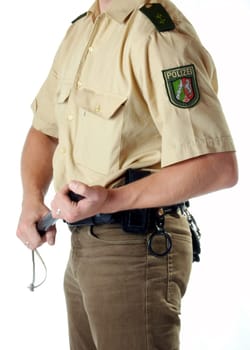 Policeman with baton
