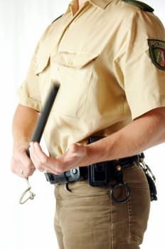 Policeman with baton