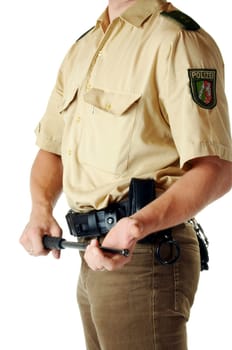 Policeman with baton