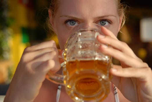 In the beer garden