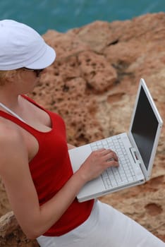 Woman with laptop