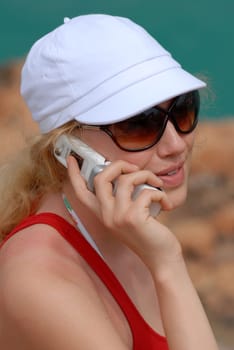 Young woman talking on the phone