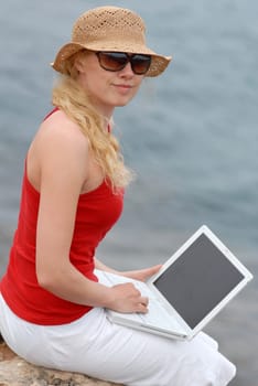 Woman with laptop