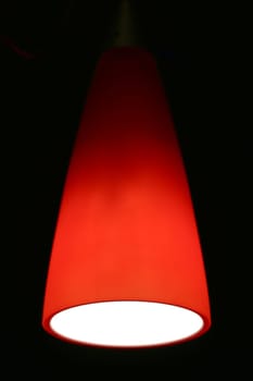 red lampshade
