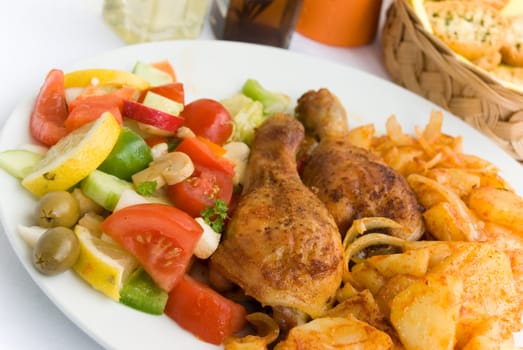 Chicken thighs with mixed salad 2