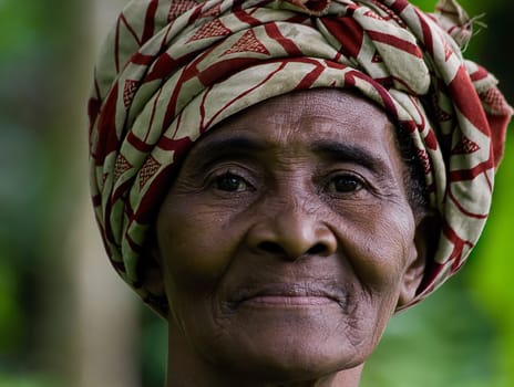 Mother Adouane gave birth to twelve children. Eight of them are still alive. The first one at the age of twelve,she doesn't remember exactly. Today she is just over fifty years old,old by African standards. Now,according to the traditional African