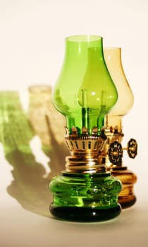 with oil lamps