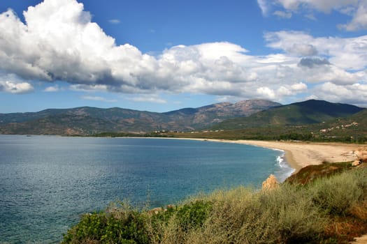 Beach in the west of Corsica
