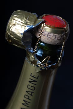 Champagne bottle detail