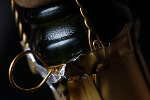 Champagne bottle detail