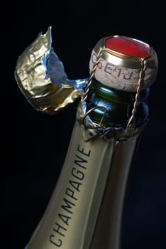Champagne bottle detail