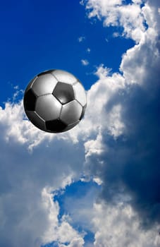 Ball in front of a blue sky