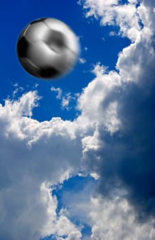 Fast ball in front of a blue sky