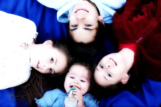 happy siblings