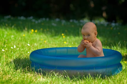 Summer,sun,off to play in the pool