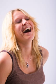 Laughing blonde