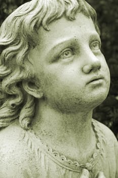 Angel head made of stone