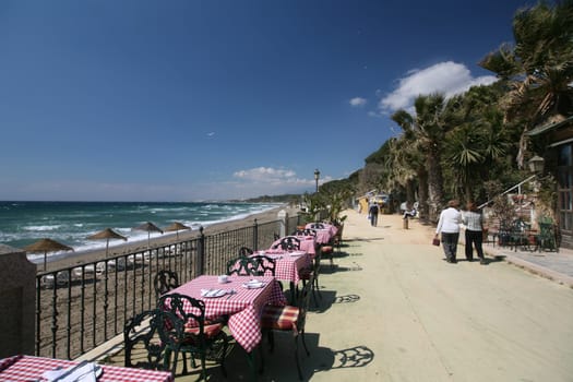 Beach promenade near Marbella- Port Banus