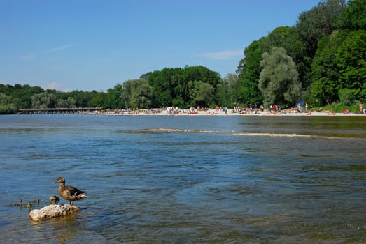 ... on the Isar in Munich...