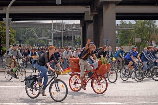 Bicycle rally in Hamburg