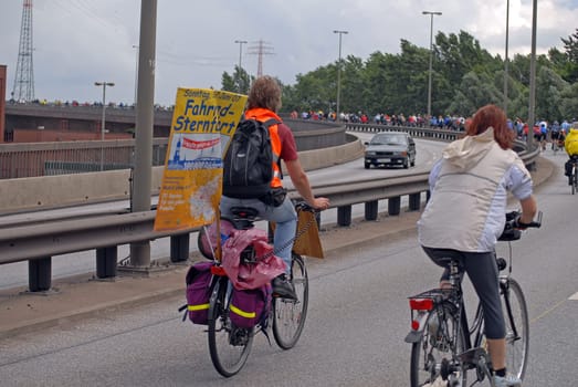 Bicycle rally in Hamburg