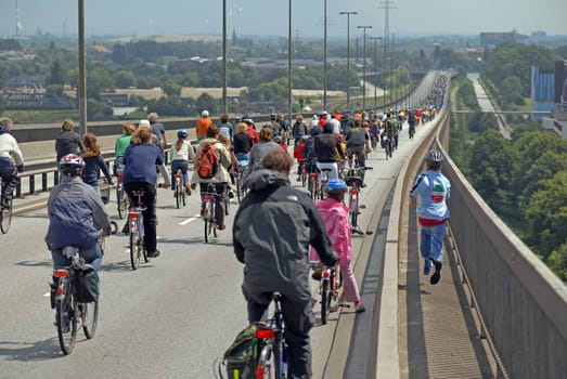 Bicycle rally in Hamburg