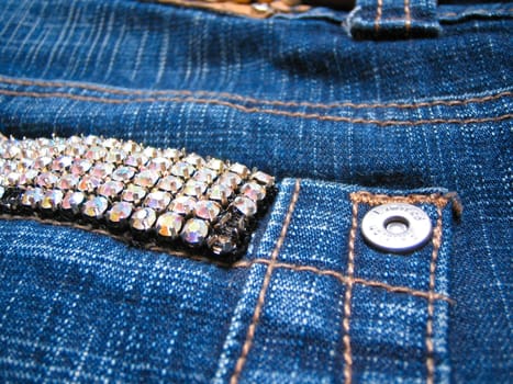 Studded with rhinestones