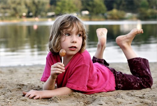 Girl with lollipop