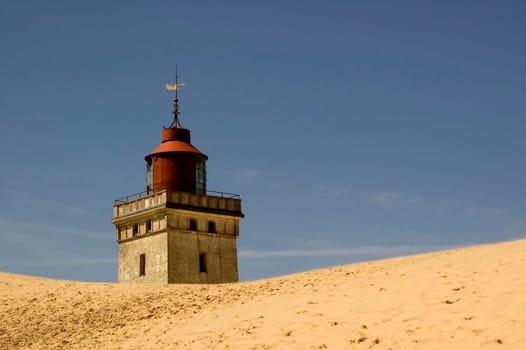 From 1900,the Rubjerg Fyr lighthouse served as a signpost for ships in Jammer Bay. In 1968 the operation was discontinued because the shifting dune caught up with the lighthouse.