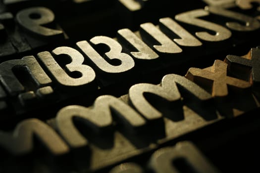 Lead typesetting letters