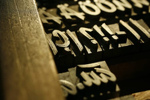 Lead typesetting letters