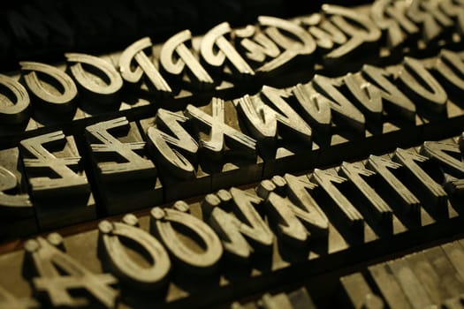 Lead typesetting letters