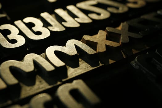 Lead typesetting letters
