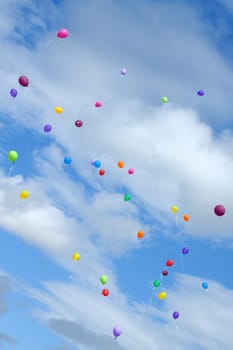 Flying colorful balloons