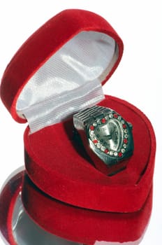 heart-shaped watch ring