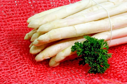 Asparagus stalks with parsley