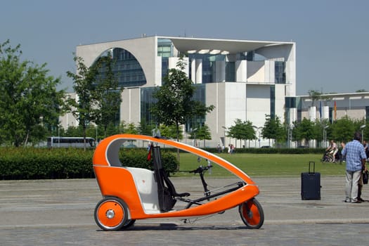 Bicycle taxi in front of the Chancellery