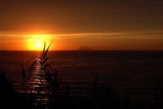 Stromboli in the evening