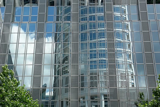 Glass façade with reflection