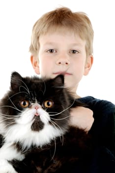 Boy with cat